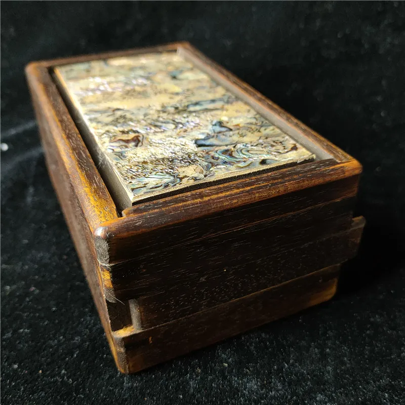 Handicraft shell inlay mechanism box patina