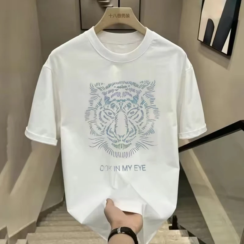 2026 Tiger Small Print T‑Shirt Crew Neck Unisex Slim Fit Comfortable Streetwear Daily Wear Summer Short Sleeve Tee