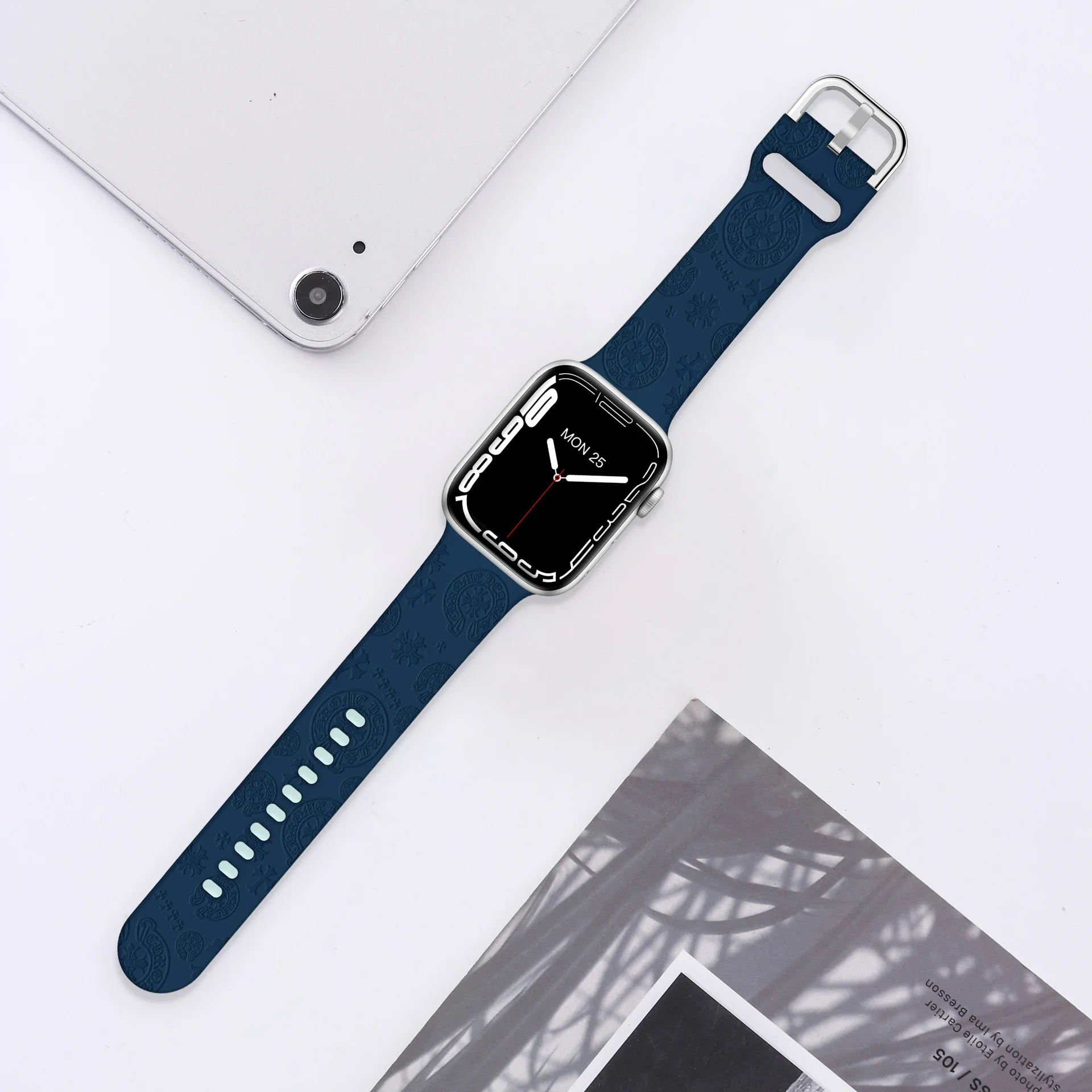 Uhgbsd สายซิลิโคนพิมพ์ลายอัลตร้าโคโรล่าสำหรับสายคาด Apple Watch 1-8 40 41 42 44 45 49มม.