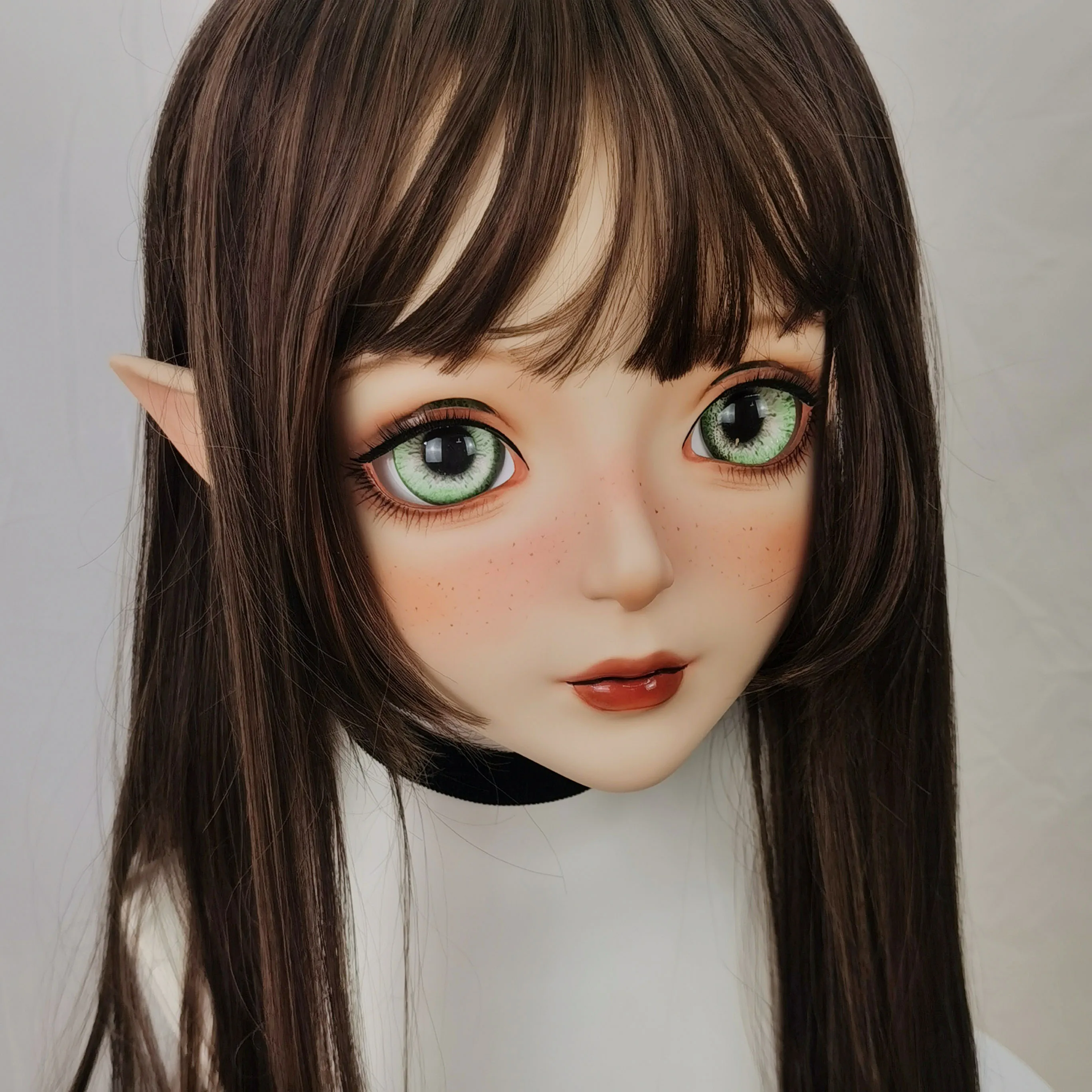 (DOLLKII-S7) qualidade artesanal feminino menina resina meia cabeça cosplay japonês role play bjd kigurumi máscara crossdresser boneca máscara