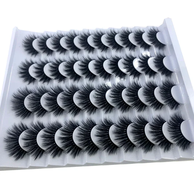 HBZGTLAD brand new 16/20 pairs of 100% mink eyelashes natural extension false eyelashes natural thick false eyelashes long makeu