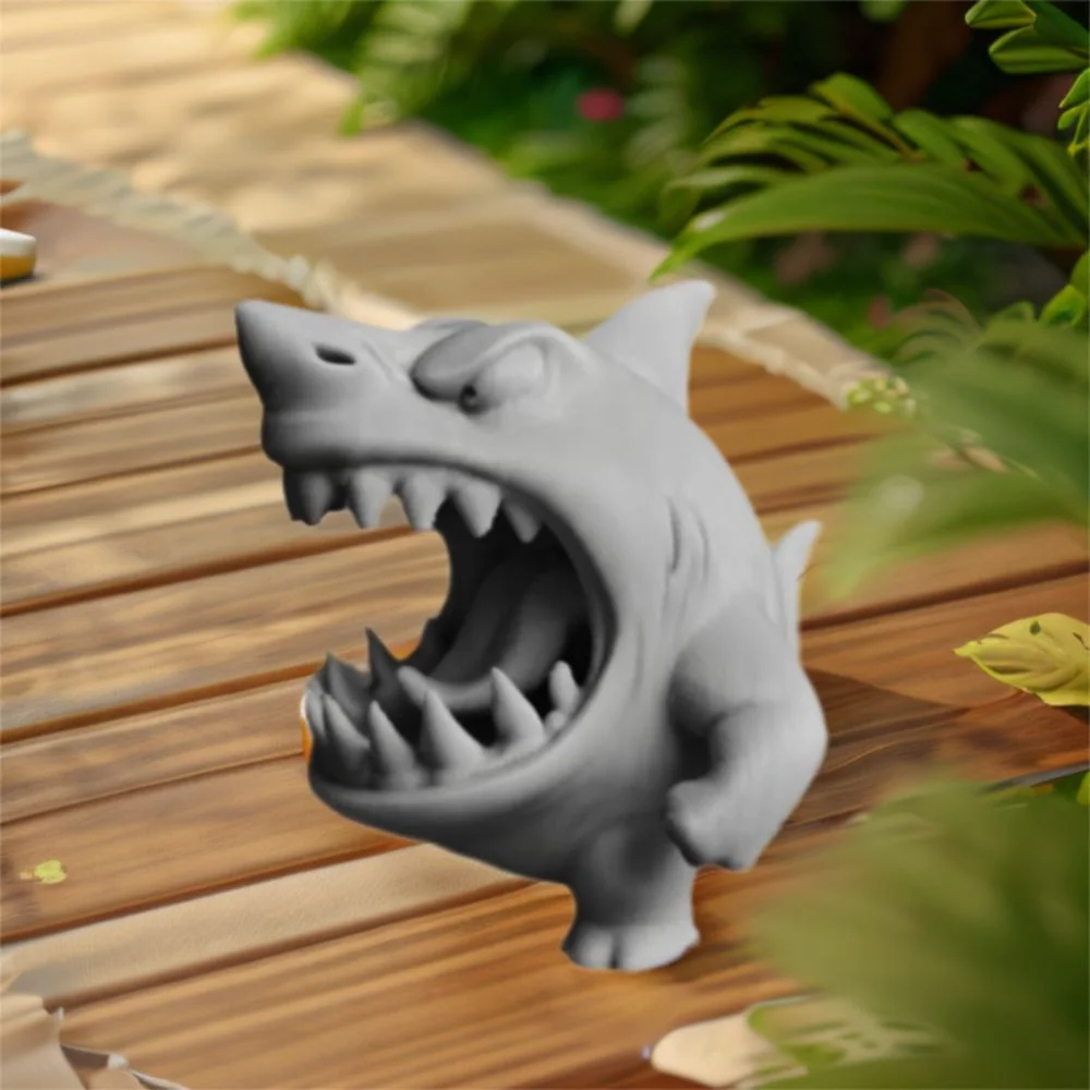 

3D Printed Roaring in Anger Animal Statue Cartoon Rabbit Shark Elephant Dog Figurine Lifelike Animal Model Ornament