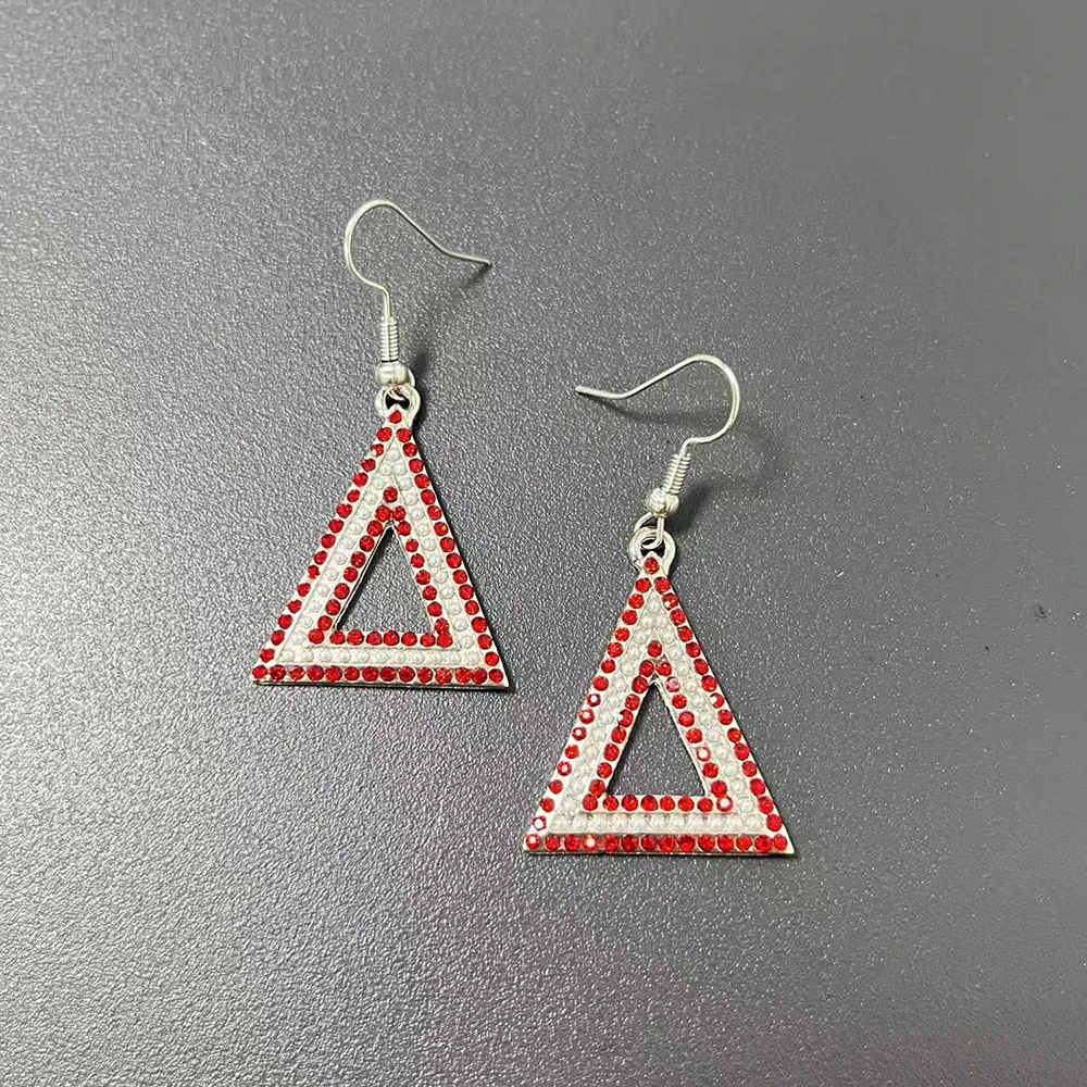 Metal Greek Alphabet Fellowship Gift Social Organization Jewelry Earrings