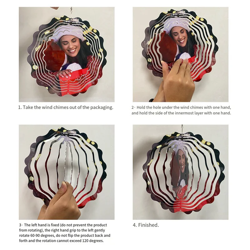 AB06 8 Stück Sublimations-Windspinner-Rohlinge, 20,3 cm, Windspinner-Sublimation für Transferpresse, DIY-Geschenk, rund, einfach zu bedienen