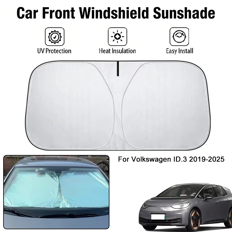 

Car Front Windshield Sunshade Cover For Volkswagen ID.3 2019-2025 UV Block Heat Insulation Auto Interior Sun Protection