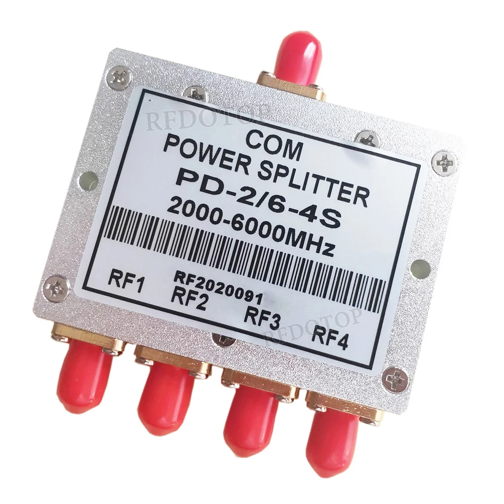 1PCS SMA 2-6G Microstrip Power Splitter One Point Four PD-2/6-4S SMA Female RF Combiner WIFI 20W RF Power Splitter
