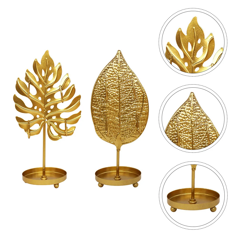 

2 шт., подставка для ювелирных изделий для девочек, держатель для ожерелья в форме листа, изысканный внешний вид, органайзер для розничных шоу, органайзер для ювелирных изделий