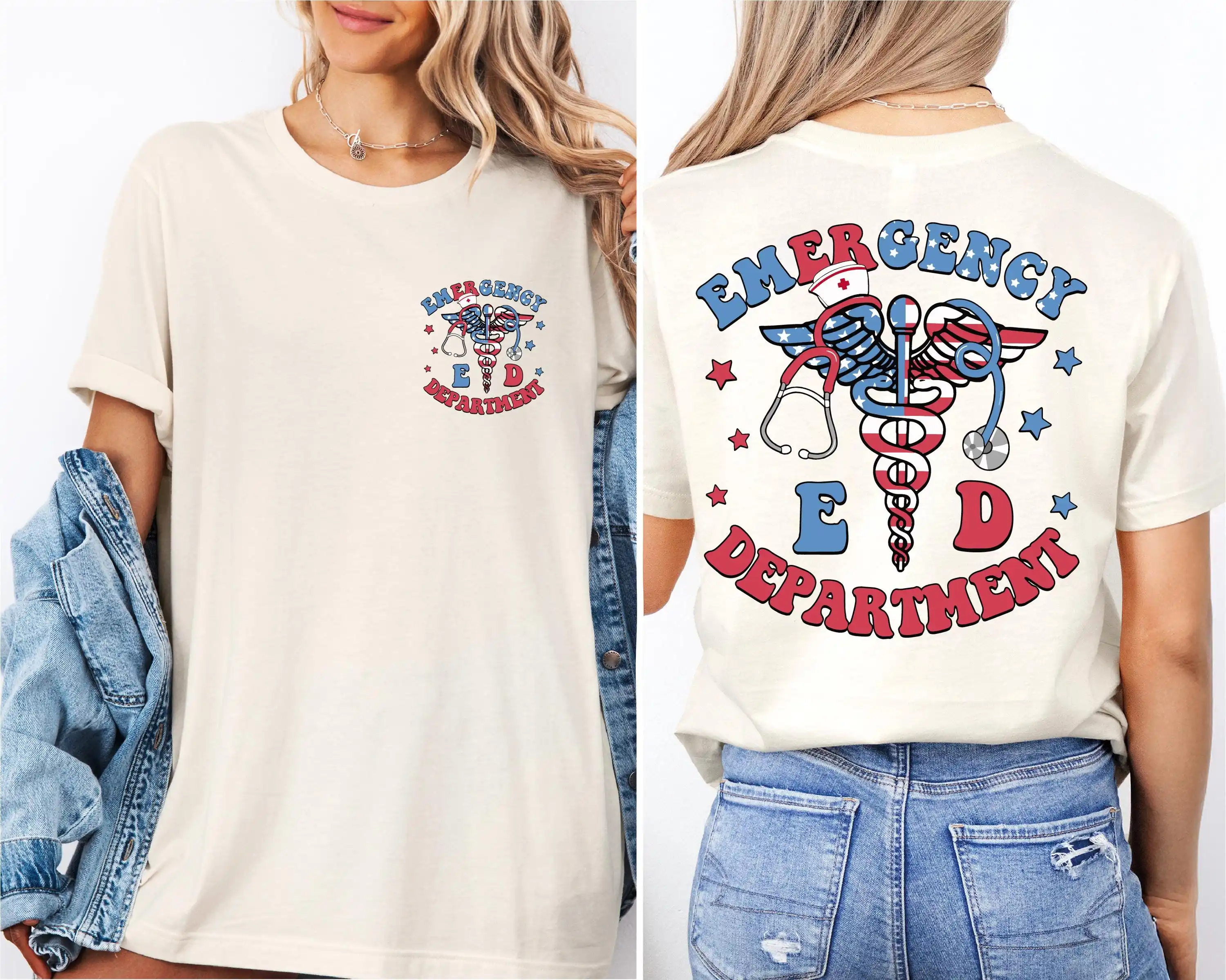 American Emergency Department T-shirt, 4th of July Nurse Shirt, American Nurse Tee, Independence Day Tee,  ED 4th Of July Tee