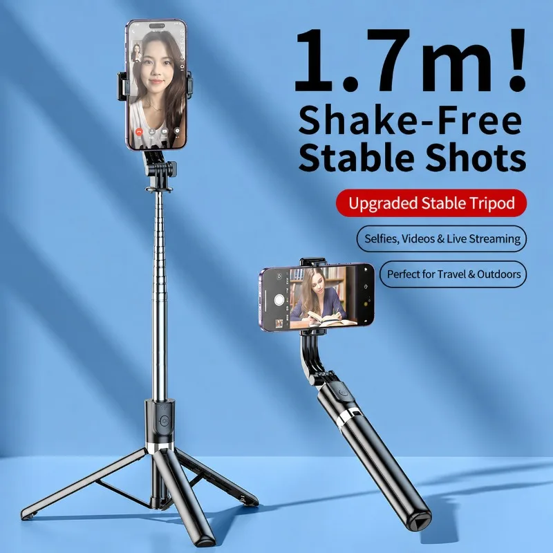 Phone Holder Bluetooth Selfie Stick Tripod Handheld Smart Shooting Gadget Floor Stand Stable Support Bracket for Live Broadcast