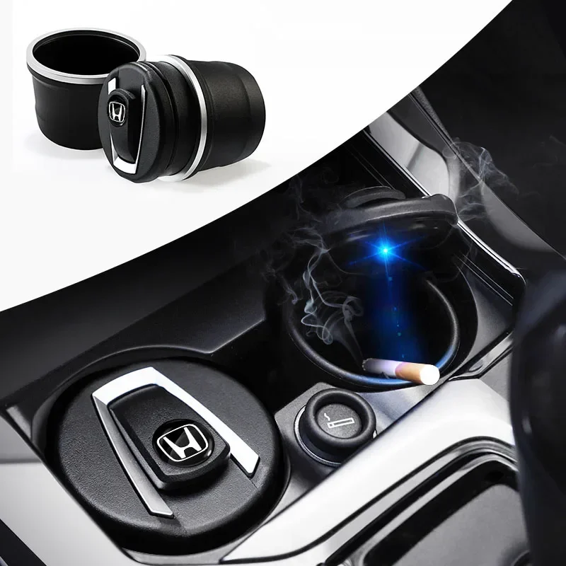 Car LED Light Car Ashtray Cigarette Case For Honda Crv 2007 Hoodie Bonnet Dio Civic 8th Gen Ruckus Accord CR-V Car Accessories