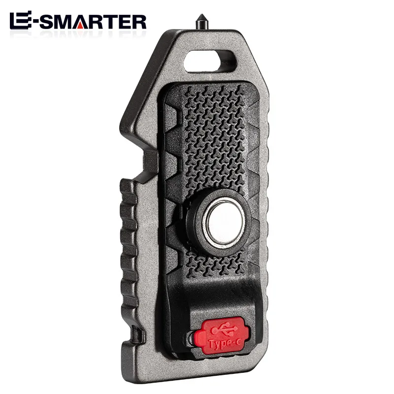 Keychain Flashlights Mini Led Light Selfdefense Whistle Multifunctional Portable Rechargeable 10W Built In Battery For Outdoor