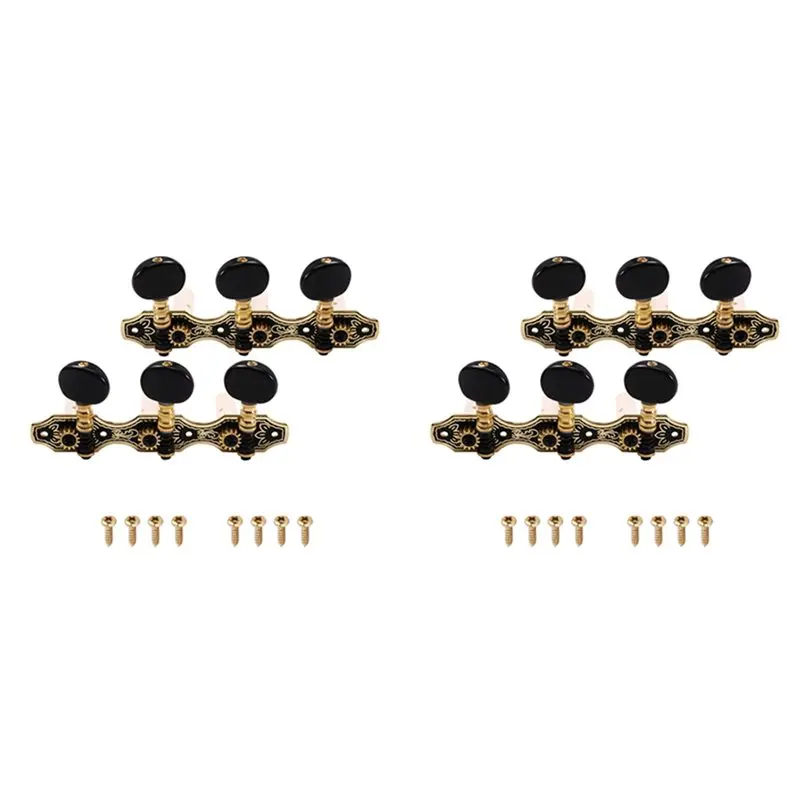 

【BIG SALE】2 Set Classical Guitar Tuner Acoustic Classical Guitar Tuning Keys Steel Pegs Machine Heads Left+Right