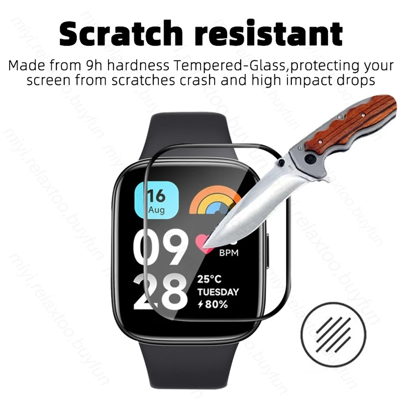 1-3Pcs Full Curved Soft Protective Glass For Redmi Watch 3 Active Screen Protectors On Redmy Watch3 Active Smartwatch Cover Film