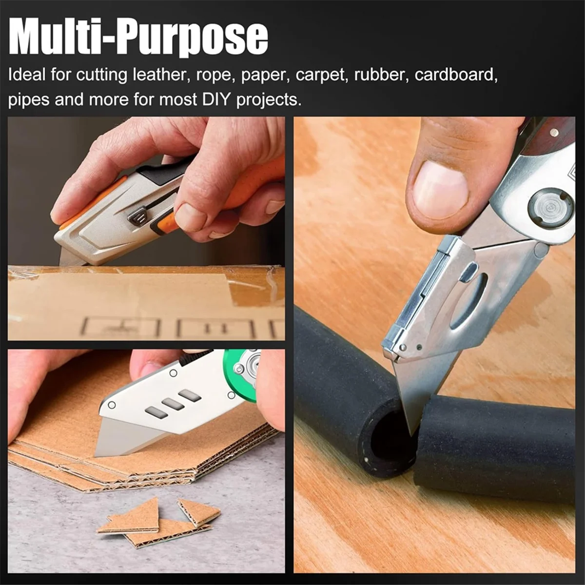 A83Z 100 Pcs Utility Knife Blade, SK5 Box Cutter Blades Refills with Storage Box, Utility Blades for Box Cutter