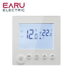 AC90V-240V 3A 16A Water Electric Floor Heating TRV House Room Thermostat Temperature Controller Digital LCD Display Wall Mounted