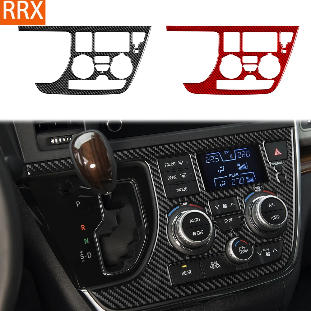 Für Toyota Sienna 2015-2020 Echtcarbon-Aufkleber für zentrales Klimaanlagen-Bedienfeld, Autozubehör für die Innendekoration.