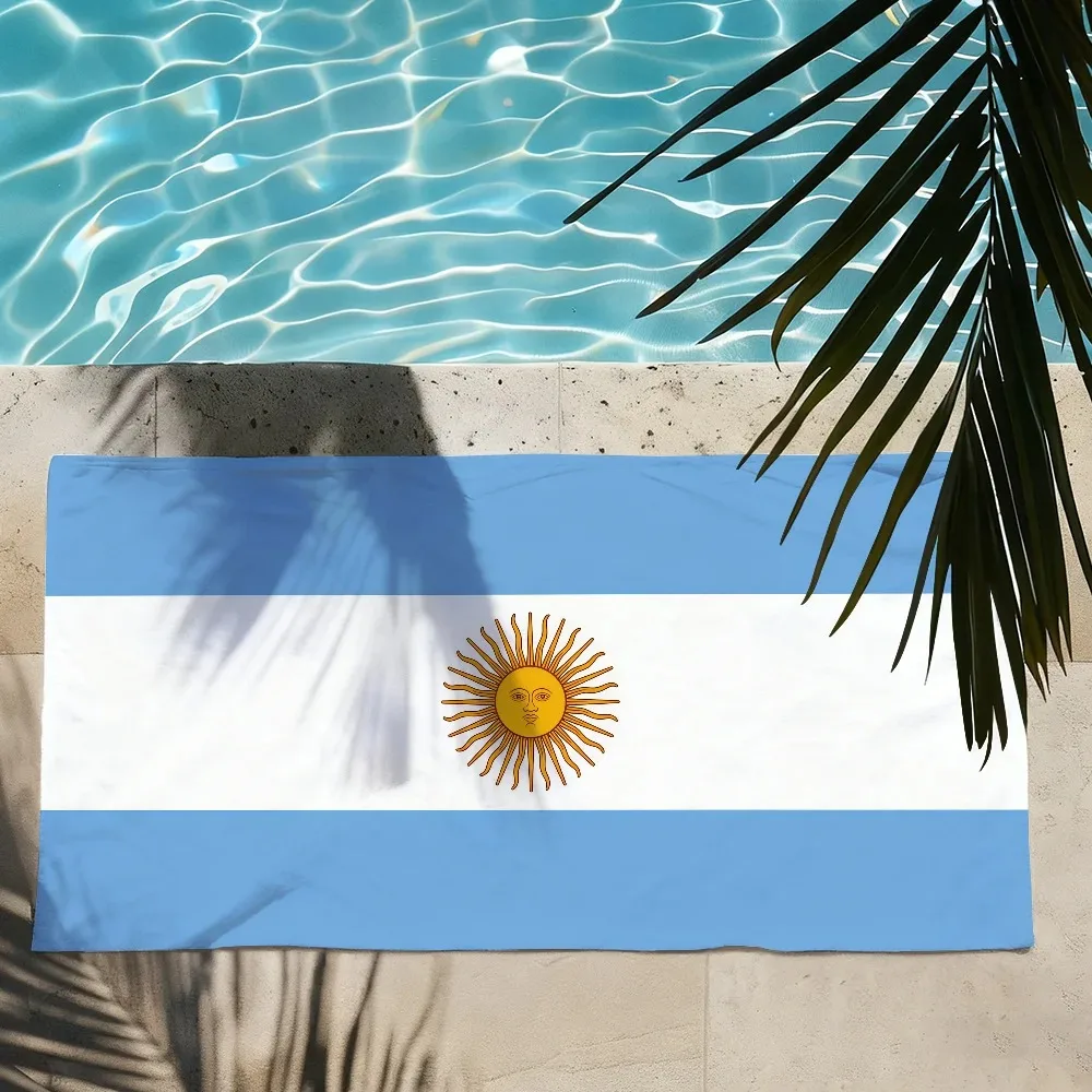 Toalla con la bandera de Argentina, suave, para piscina, viajes, fitness, ducha, camping, secado rápido, clásica, deportiva, para playa, regalo