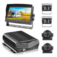 Waterproof Back Front Side Camera 1080P HDD H.265 4CH AHD Vehcile Mobile dvr Hard Disk Car Video Recorder 7\