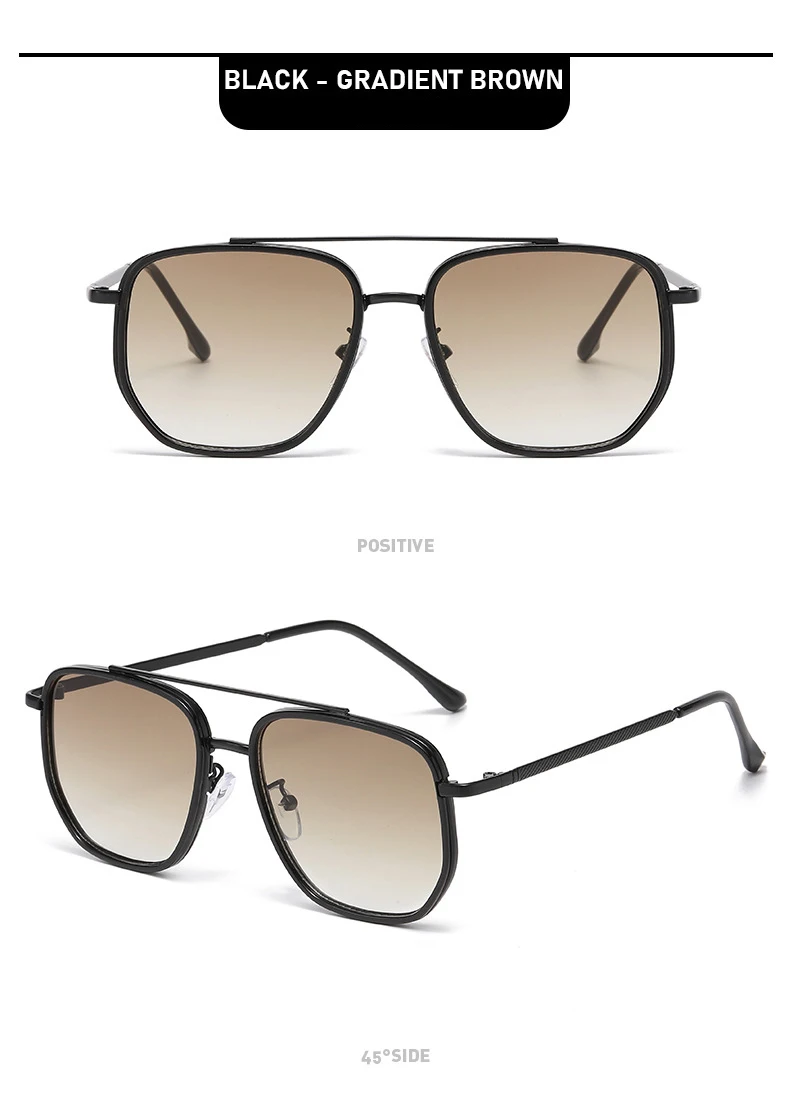 Retro Piloten-Sonnenbrille für Männer und Frauen Klassische Metall-Polygon-Sonnenbrille Modische Tägliche Dekorative Schattierungen Fahrbrillen – Detail 14