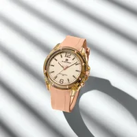 NAVIFORCE New Quartz Women's Watches Elegant Fashion Simple Silicone Strap Ladies Wristwatch Waterproof Elegant Female Bracelets