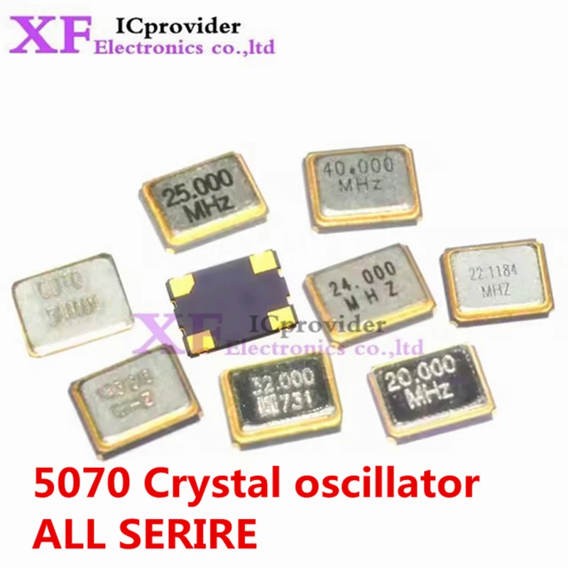 10pcs SMD 5070 7050 5*7 active crystal oscillator OSC 25MHZ 6M 10M 12M 16M 20M 24M 25M 33M 40M 48M 50M 60M 100M 125M 7050 5*7 XF