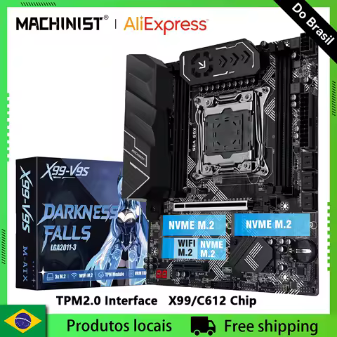 MACHINIST X99 V9S Placa-mãe C612 chip Suporte DDR4 RAM Quatro canais LGA2011-3 CPU com slot TPM M.2 preto blindado USB3.0