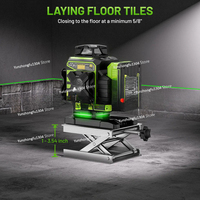W04CG Laser Level Handheld 16 Lines 4D Cross Line Auto Level Surveying 360 Rotating Laser Paired With Tripod Stand
