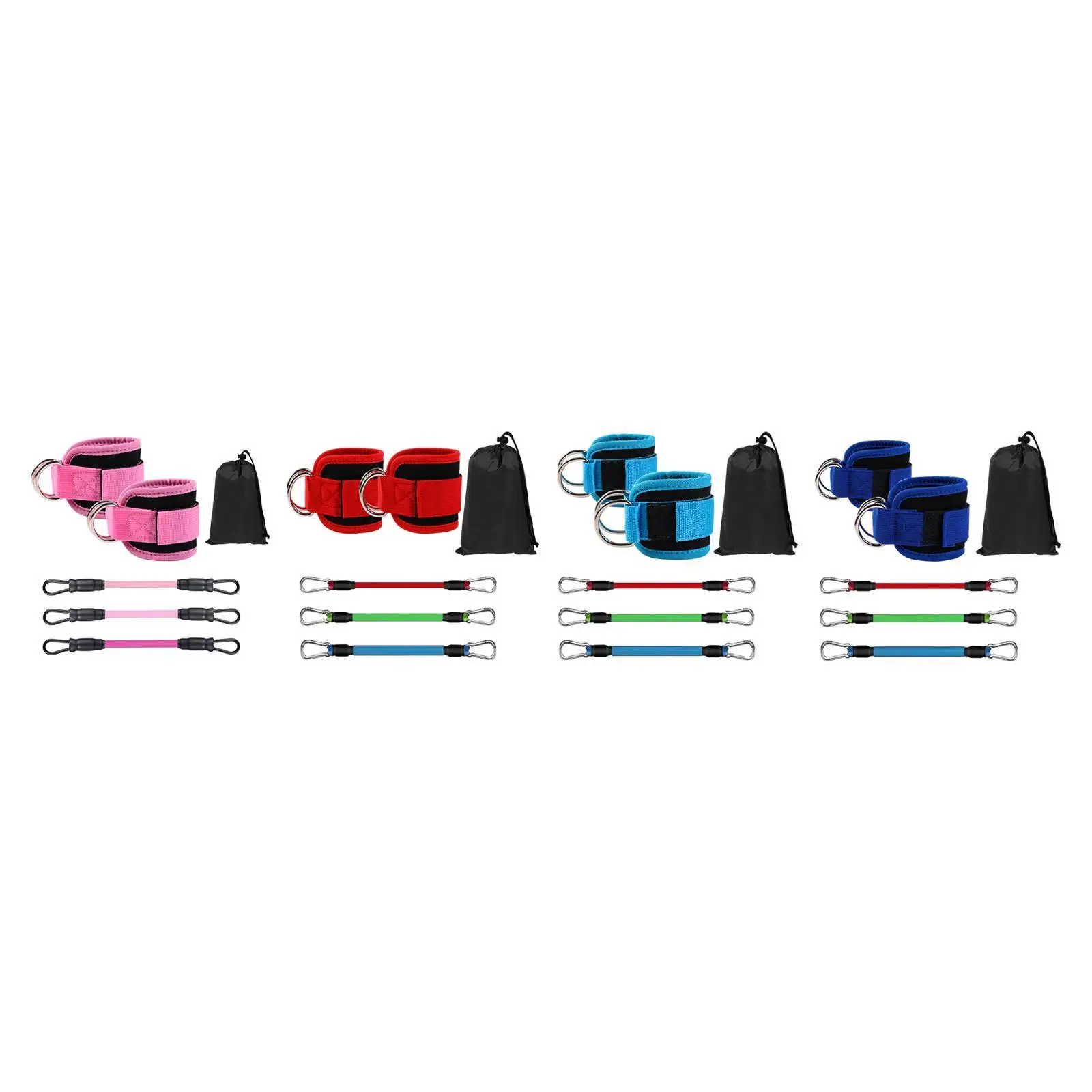 3x Ankle Resistance Bands Exercise Leg Resistance Bands 3 Different Levels Resistance Bands with Ankle Cuffs for Glute Training