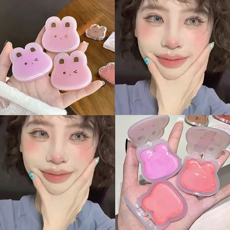 Water Gloss Cheek Cream Monochrome Blush Paste Mud Purple Orange Tint Brighten Lips Cheek Contour Rouge Waterproof Makeup Blush