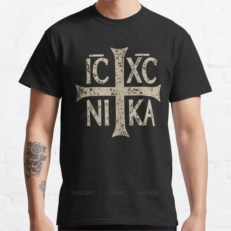 IC XC NI KA Christogram Cross Orthodox Christian Graphic T-Shirt mens graphic t-shirts anime men clothes