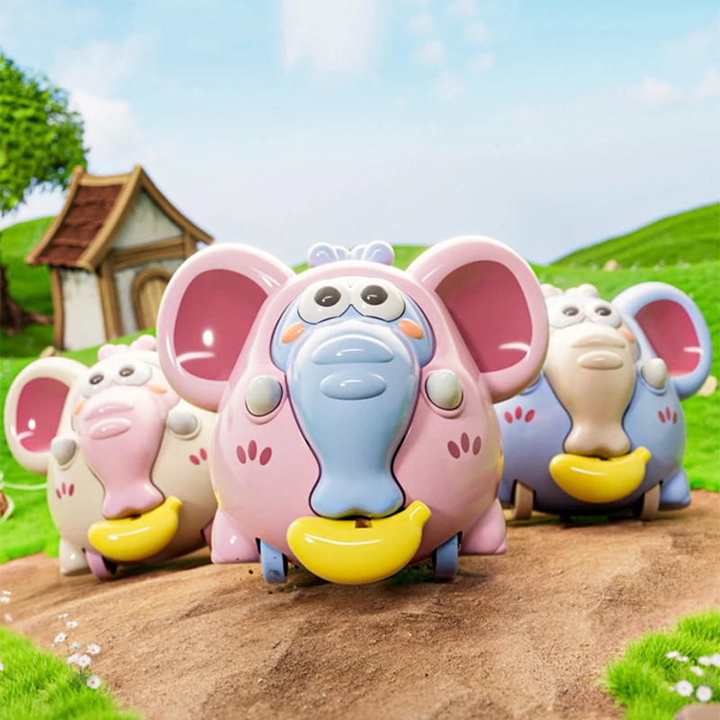 Creative Pulling Rope Clockwork Elephant Toys Cartoon Animal Climbing Wind-up Toy Baby Crawling Early Color Cognitive Toys