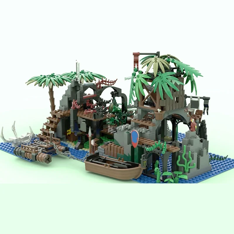 558pcs MOC Pirates Isle Memory Model Building Blocks Construction Kids Brick Idea Assemble Creative Education Christmas Gift Toy