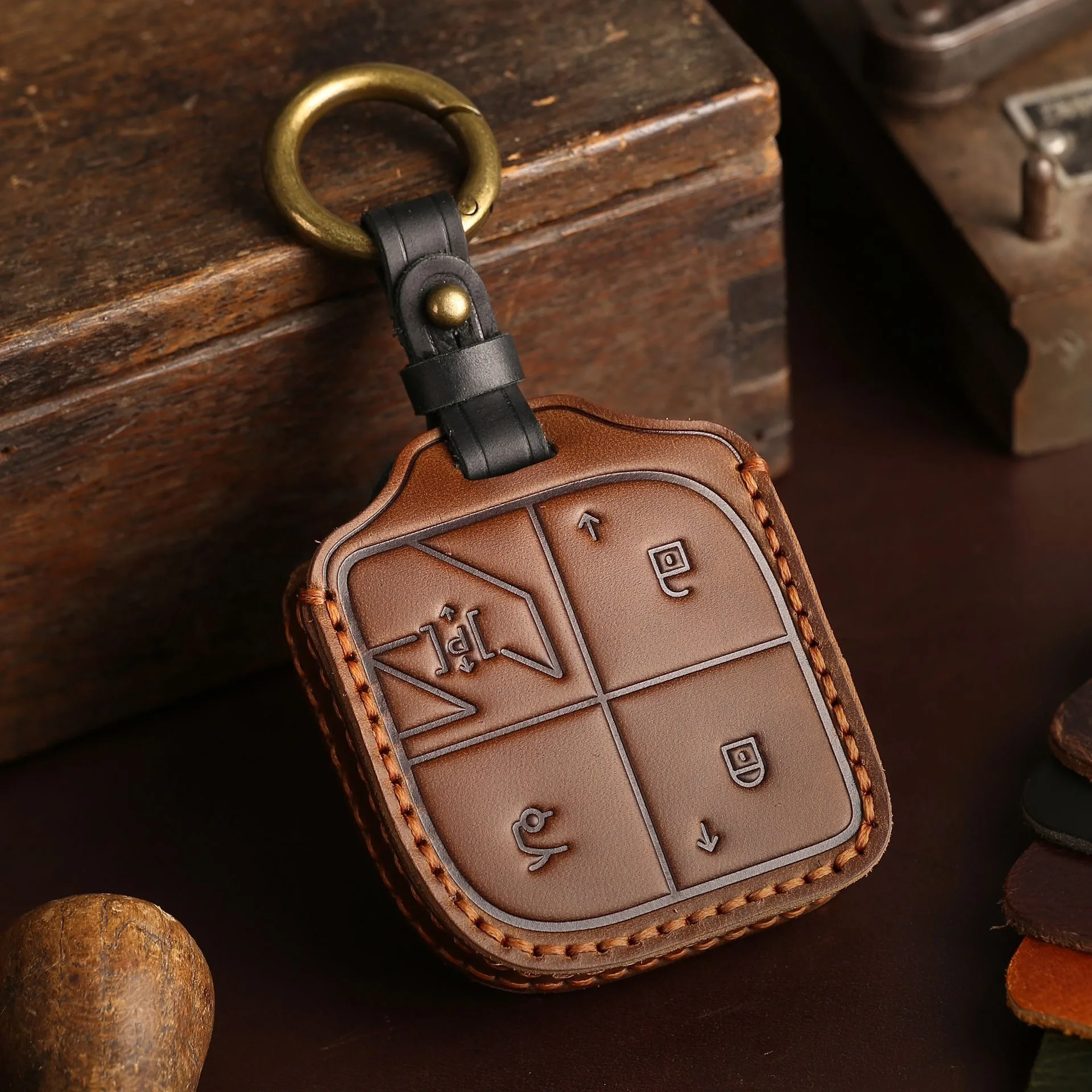 Leather Car Key Case Cover For LYNK&CO 08 2022 2023 2024 LYNKCO 01 02 03 05 06 09 Auto Key Fob Holder Keychain