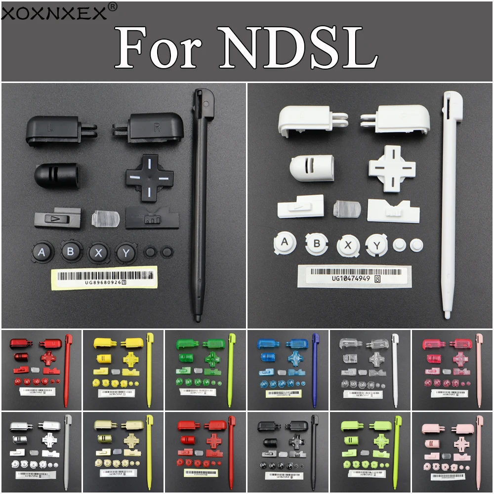 1 Juego de Botones de Repuesto para Consola de Juegos NDSL, Teclas A, B, X, Y, L, R, D-Pad, Lápiz Táctil para DS Lite, Juego Completo