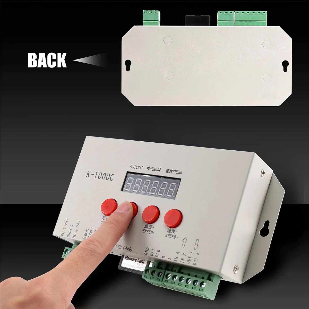 Y19A K-1000C Pengendali K1000C WS2812B WS2811 APA102 T1000S WS2813 LED 2048 Piksel Pengendali Program DC5-24V