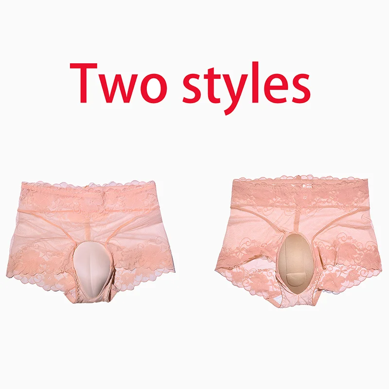 Sissy Men Sexy Underwear Crossdresser Erotic Lace Briefs Sexy Lingerie Camel Toe Panties TG Crossdressing  False Vagina Panty