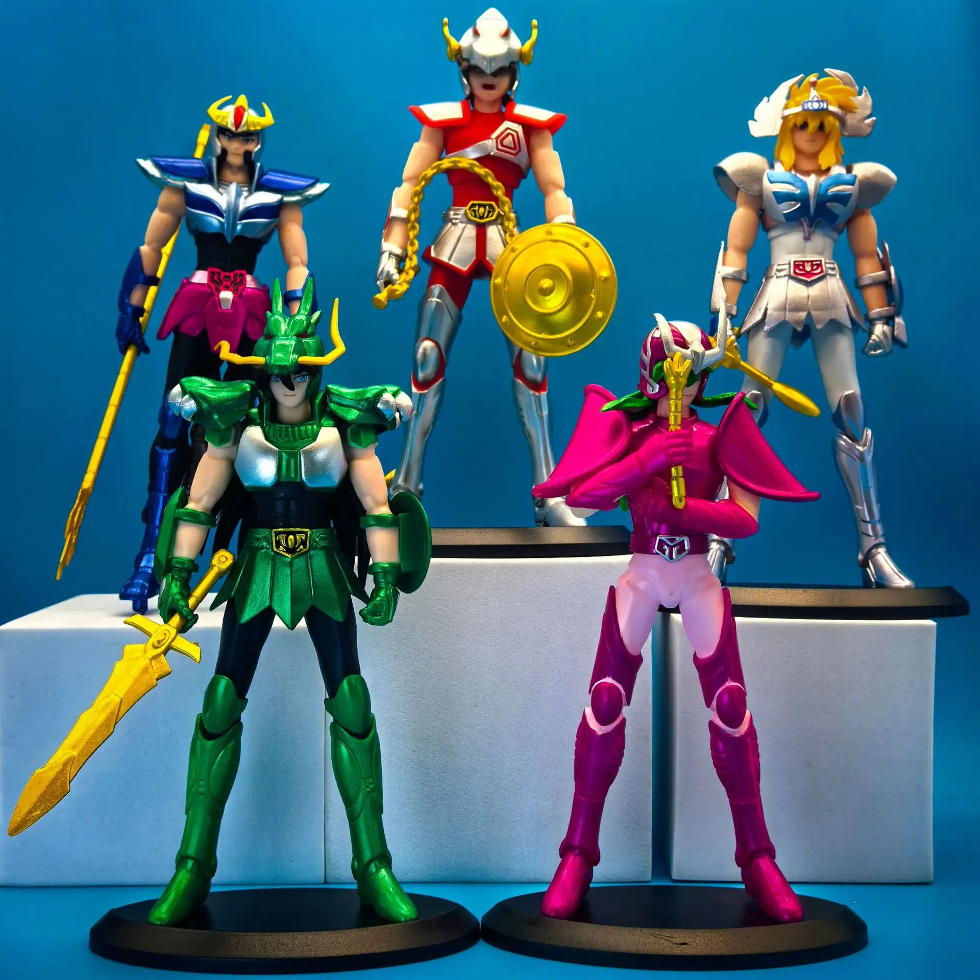 

18CM Anime Saint Seiya God Cloth Figure Phoenix Ikki Hyoga Seiya Shiryu Standing Figure Toy PVC Action Figure Collection Doll