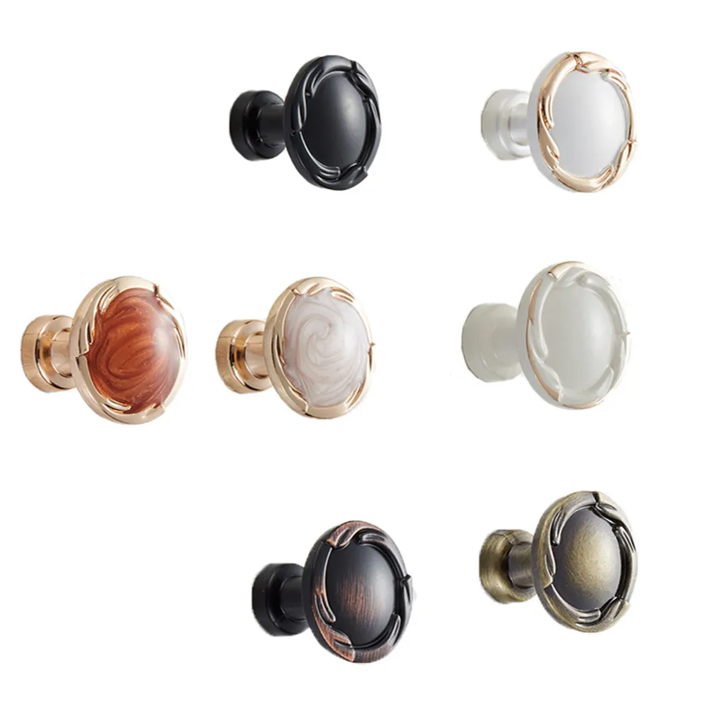 Round Cabinet Handles 4 Pack Modern European Style Door Pulls for Drawers Wardrobes Cupboards TV Cabinets