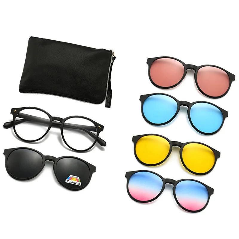 2 In 1 Custom Men Women Polarized Optical Magnetic Sunglasses Clip Magnet Clip on Sunglasses Clip On Sun Glasses Frame