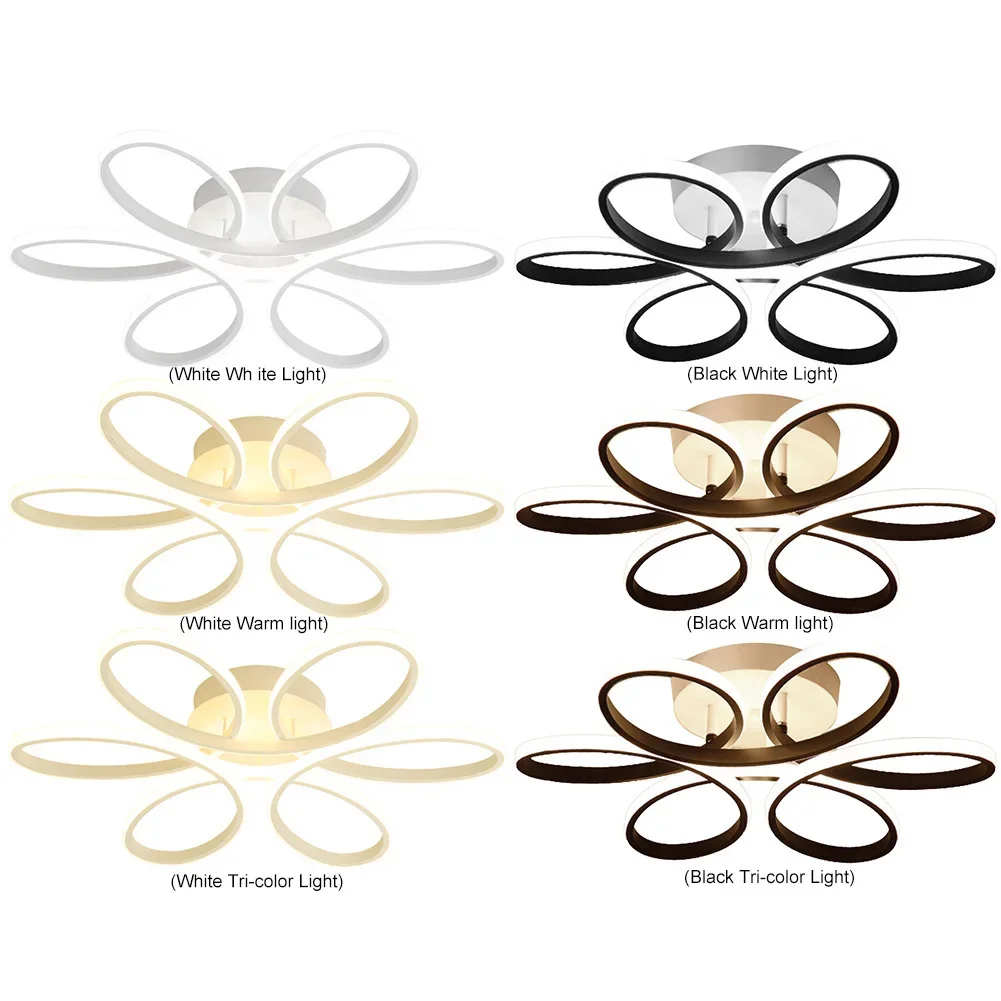 Flush Mount Lamp 12W Household LED Chandelier Three Colors Flower Design Ceiling Lights Super Bright Eye Care Home Decor Fixture