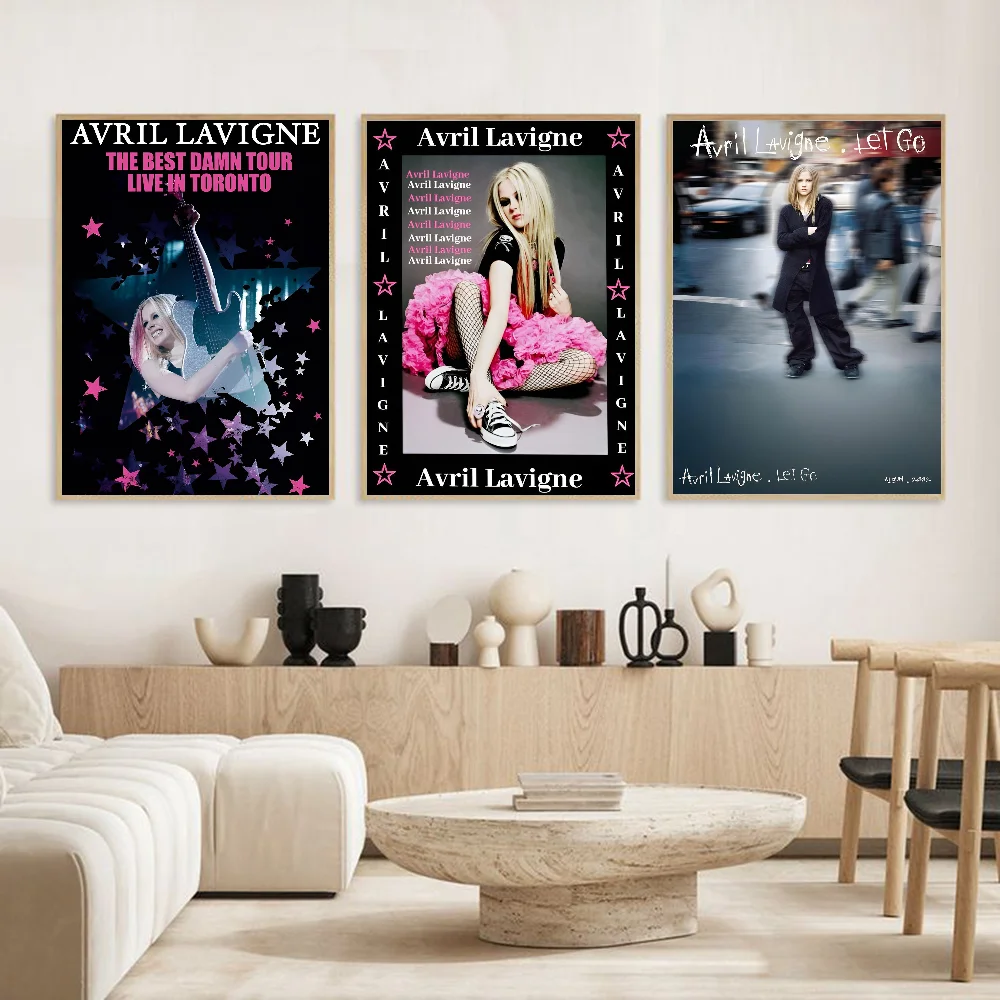 ملصق أفريل لافين عالي الدقة على الحائط اللاصق المقاوم للماء لغرفة المعيشة المنزلية وغرفة النوم والديكور الجمالي