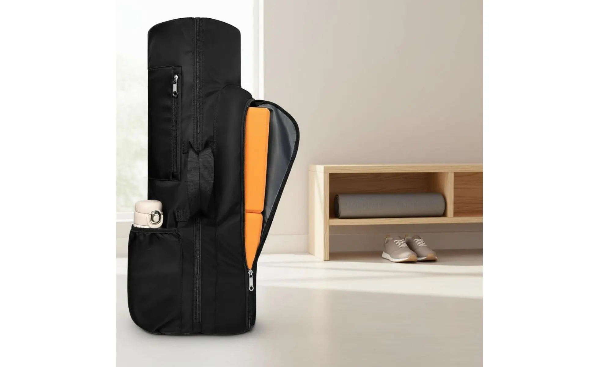 Mind-Body Mat Bag Multiple Pockets Mind-Body Backpack Mat Carrier Backpack Portable Sports Gear Organizer Easy to Carry