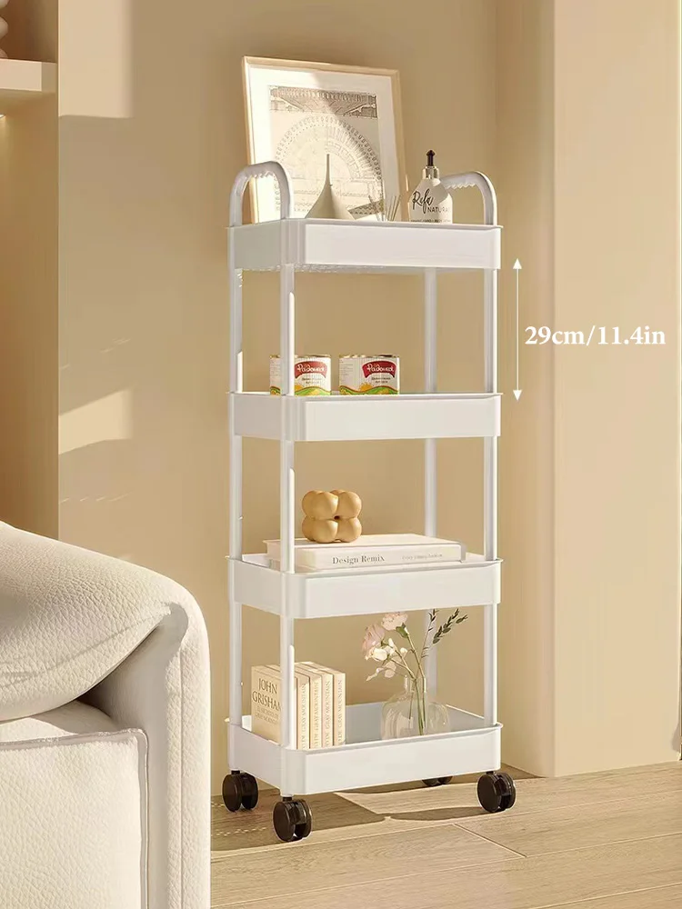 Trolley Rack Mobile Cart Snacks Storage Organizer Household Multifunctional Sundries Racks With Wheels Multi Storey Bookshelf