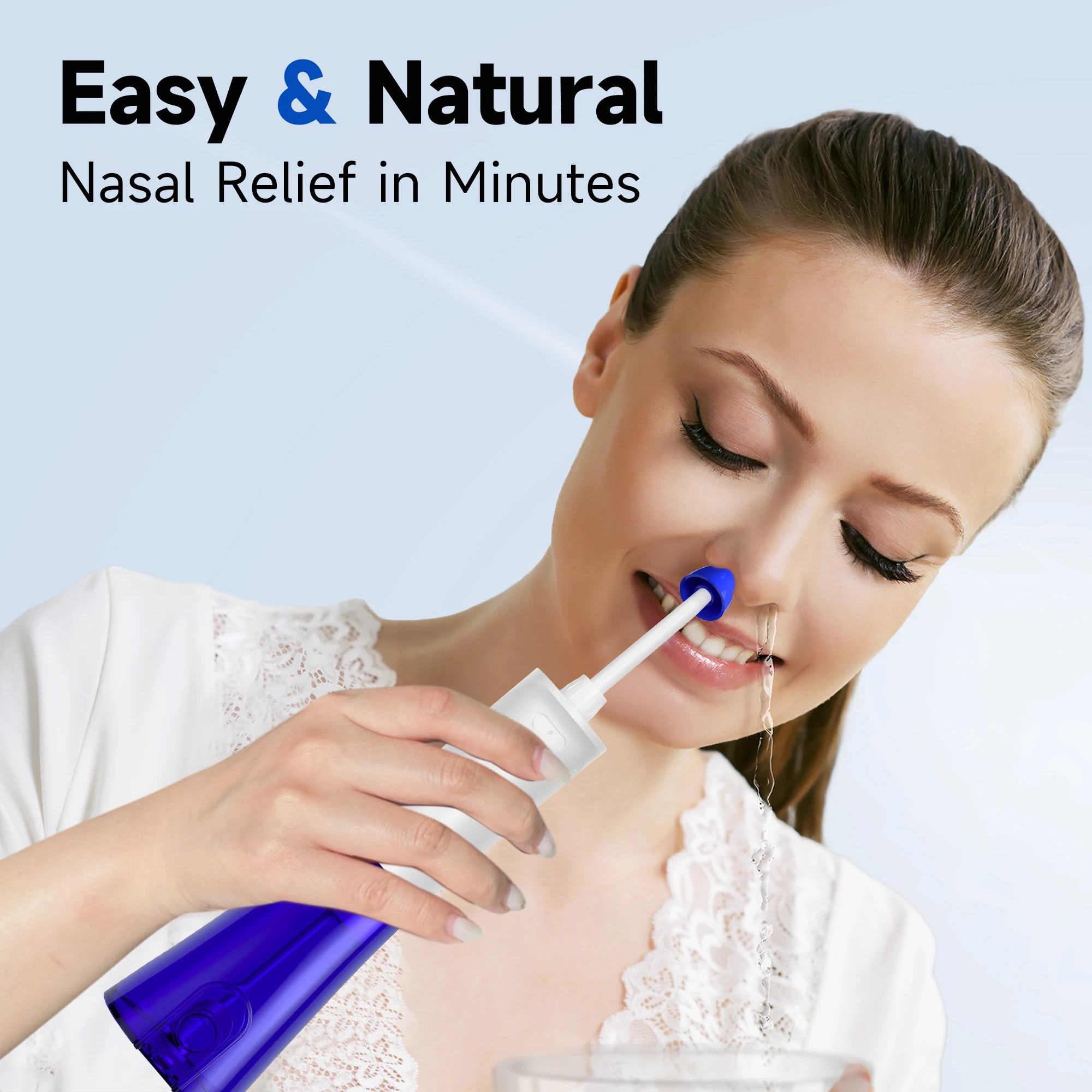 Electric Nasal Irrigation System, Sinus Rinse Machine, Quickly Relieving Nasal Discomfort, Nasal Rinse with Nasal Care 30 Salt image 6