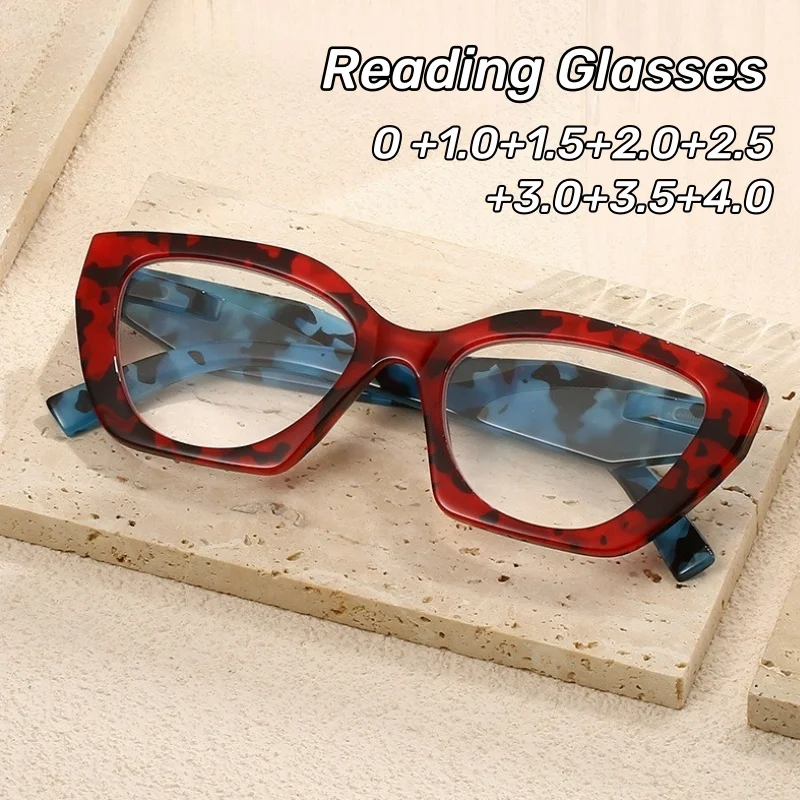 

Fashion Large Square Frame Anti-blue Light Presbyopia Glasses High-definition Old-sight Glasses Spring Leg Reading Glasses