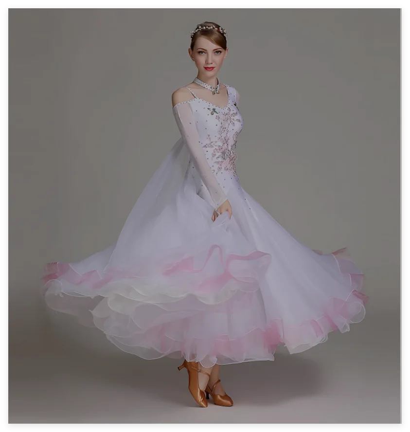 

Modern Dance Grand Swing Dress Women's National Standard Dance Waltz Performance Dress