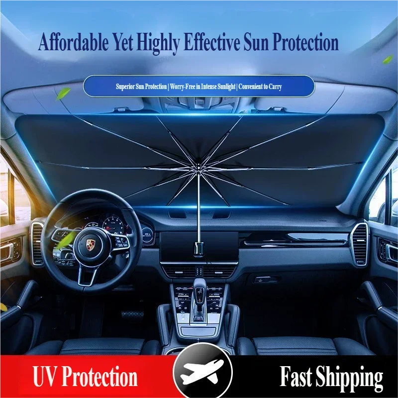 

Car sunshade, car sunshade for front windshield, sun protection and heat insulation, car retractable folding sunshade