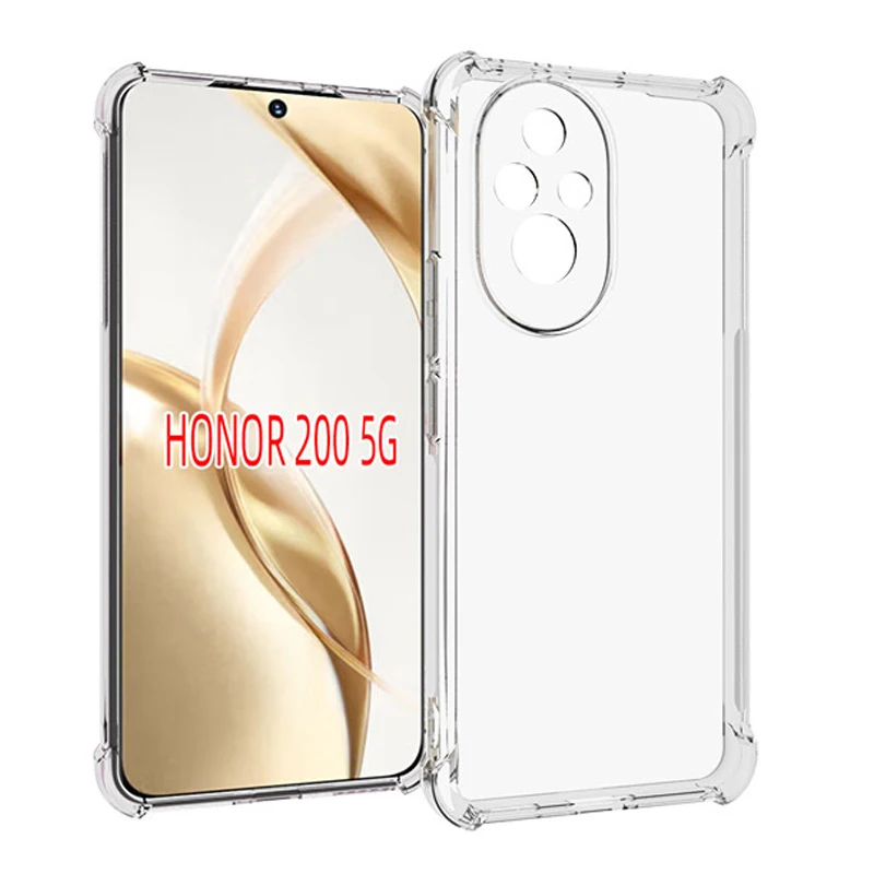 Honor 200 ELI NX9 Case Airbag Clear Silicone Soft TPU Back Cover Matte Case for Honor 200 Honor200 ELI NX9 Shockproof Phone Bags