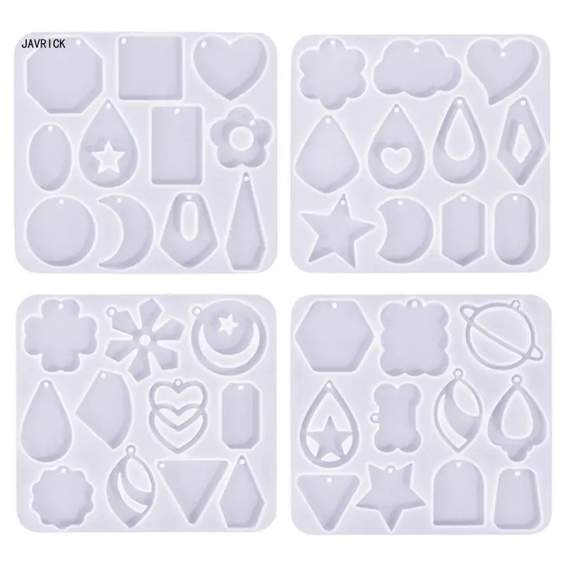 

DIY Earring Silicone Mold Heart Flower Dangle Making Handmade Necklace Jewelry Pendant Mold Crystal Epoxy Resin Casting D0LC