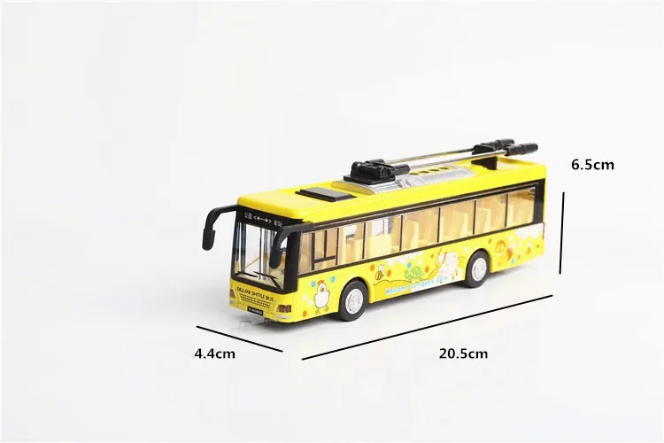 절묘한 음성 방송 버스 합금 자동차 모델 시뮬레이션 금속 다이캐스팅 사운드 및 라이트 풀백 모델